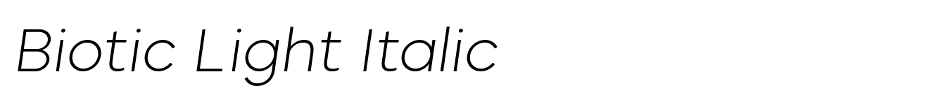 Biotic Light Italic